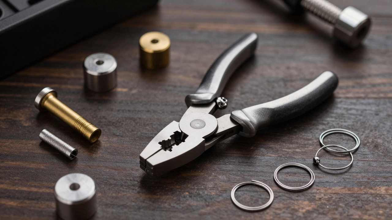 Инструменты для обжима металлических поводков на столе