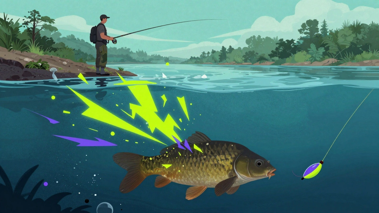 Карп уплывает от наживки из-за резких химических запахов в воде